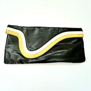 Vintage Black and Yellow Envelope Clutch